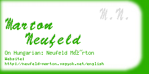 marton neufeld business card